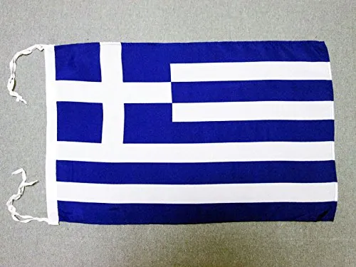 AZ FLAG Bandiera Grecia 45x30cm - BANDIERINA Greca 30 x 45 cm cordicelle