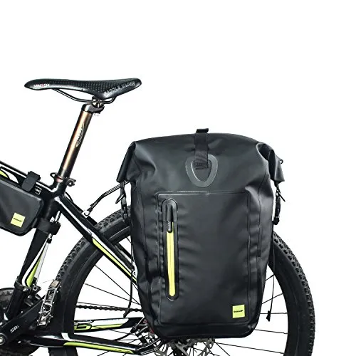 Rhinowalk Pannier Bag Borsa Posteriore Bici 25L Grande capacità Bicicletta Pannier Bag Impermeabile Mountain Bike Bag Leggero Sacchetto Bici 1000D Poliestere Anti-graffio Colore Nero