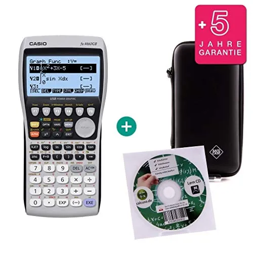 Set completo per il giovane matematico: Casio FX-9860GII + Garanzia 5 anni + CD di apprendimento + Custodia