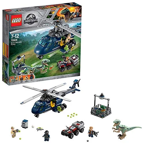 LEGO Jurassic World Inseguimento sull'Elicottero di Blue, Multicolore, 75928
