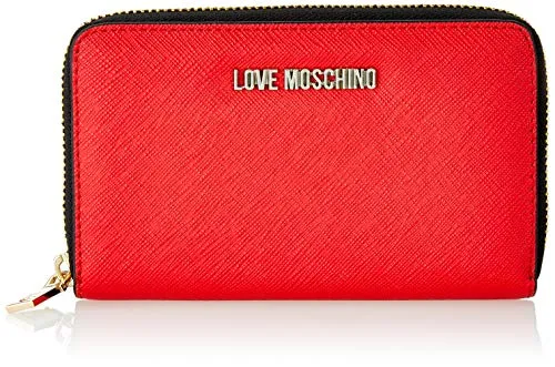 Love Moschino Portafogli Pu, Donna, Rosso (Rosso), 9x3x15 cm (W x H x L)