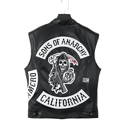 Giacca in pelle senza maniche - Style Sons of Anarchy - Giacca in vera pelle 100% (S)