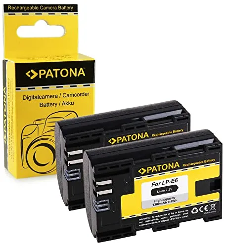 PATONA 2x Batteria LP-E6 Compatibile con Canon EOS 7D Mark II 80D