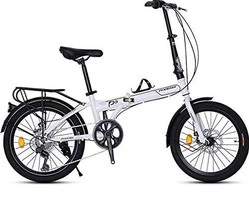 Bicicletta pieghevole da 20 pollici ultra-leggera portatile a singola velocità per adulti e adulti (colore: BIANCO dimensioni: 150 * 30 * 100 CM) HRTT