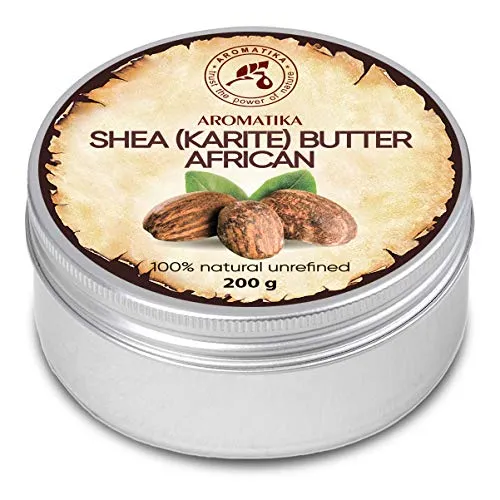 Burro di Karitè - 200g - Spremuto a Freddo - Butyrospermum Parkii - Pure e Naturale - Shea Butter Africano - Olio per Corpo e Capelli - Ideale per Pelle - Unghie - Labbra - Viso