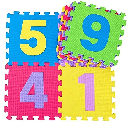 Tappeto Puzzle Certificato CE Gomma Antiscivolo Pieghevole Numeri Neonato Bambino Componibile Bimbi Gattonare Morbido Tappetino Pavimento Isolante Impermeabile Multicolore Soffice Schiuma Eva Testato