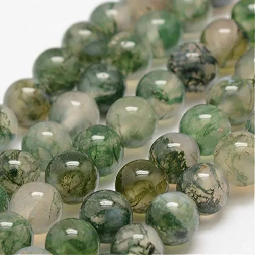 Charming Beads Filo 60+ Verde Agata Muschiata 6mm Tondo Perline GS1646-2