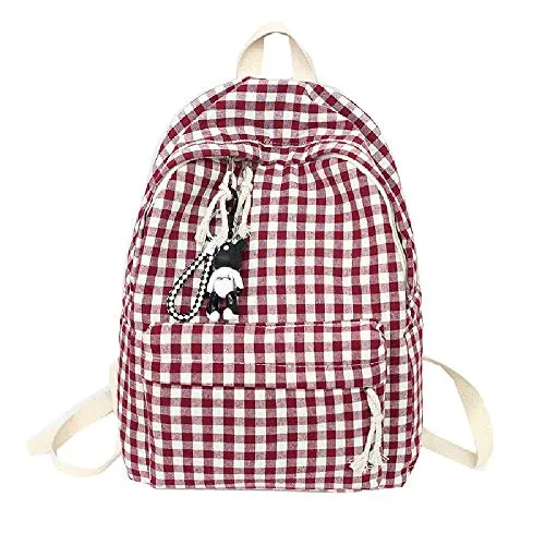 Element, Canvas Borsa Da Donna Plaid Casual Bag Per Studenti All'Aperto