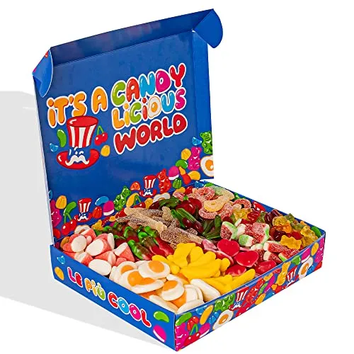 American Uncle Candy box - Scatola di caramelle gommose miste da 1kg, idea regalo originale per compleanno