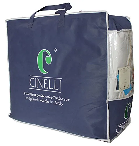 Cinelli 100% Piumino D' Oca Siberiano Ultra Bianco Iceberg Una Piazza E Mezza 1,5 PIAZZE Maxi King Size CM 200 x 215