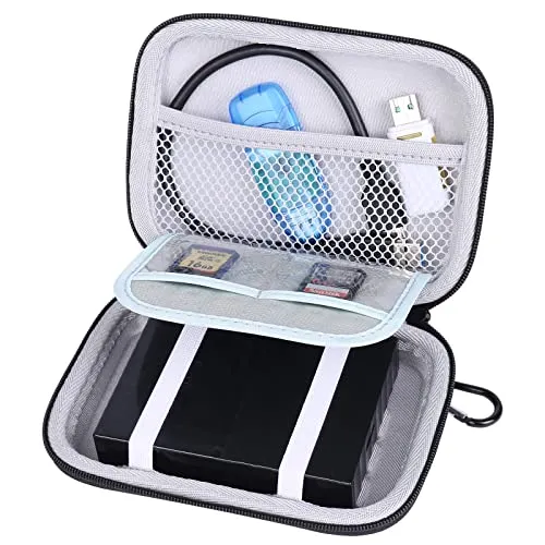 co2CREA Nero EVA antiurto Pad viaggio di trasporto della pelle Box Cover protettiva Caso Borse custodie Per 2.5" inch WD Western Digital My Passport Ultra Elements/ Samsung M3 Slimline/Toshiba Canvio Basics/Seagate Backup Plus Slim Hard disk disco rigido esterni portatili 1TB