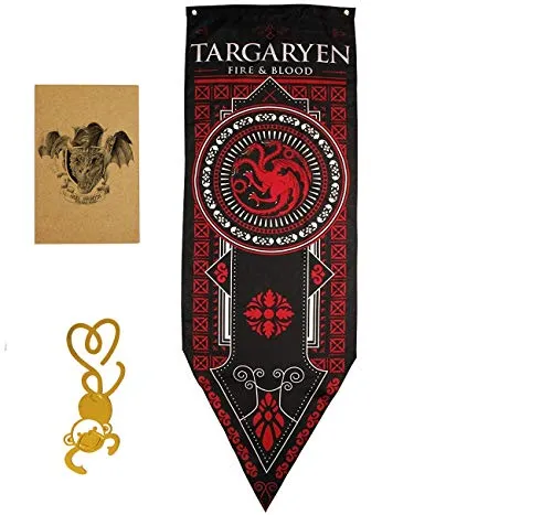 FengHuiSport [18"X 59" Gift for Game Banner Throne s House Banner & Flag 3pk | Casa Stark | Targaryen | Lannister | Regalo di Decorazione per Bar per Feste