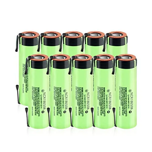 yfkjh Batteria Ricaricabile 18650 da 3.7 V 3400 mAh, Batterie agli Ioni di Litio NCR 18650b con 2 Linguette 10pcs