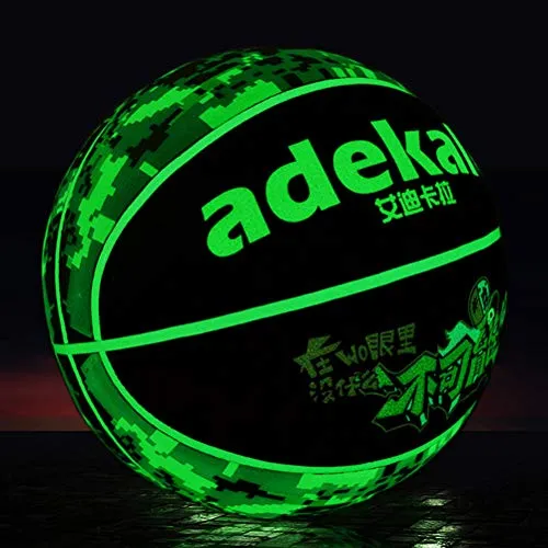 Pallone da Pallacanestro, Palla Nottilucente Fluorescente, Bagliore nel Buio Pallone da Basket Stile Mimetico, Formato Ufficiale Pallone Basket Misura 7 (29,5 in)