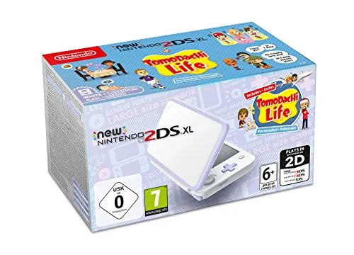 Nintendo New 2DS XL- Konsole Weiß / Lavendel + Tomodachi Life