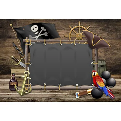 YongFoto 3x2m Vinile fondale sfondi foto Scena dei pirati Jolly Roger Bandiera nera Tavola di legno Sfondo fotografico Fotografia Sfondo Studio Puntelli