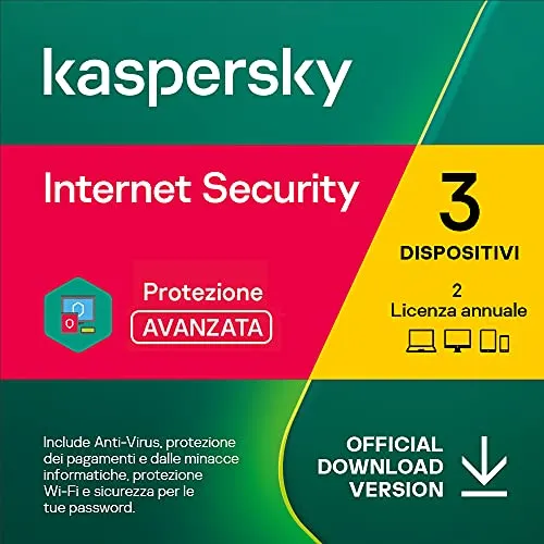 Kaspersky Internet Security 2022 | 3 Dispositivi | 2 Anni | PC / Mac / Android  | Codice d'attivazione via email