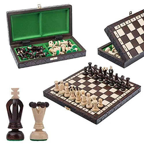 Splendido set di scacchi in legno THE KINGDOM 31 cm / 12 pollici, gioco di scacchi classico artigianale