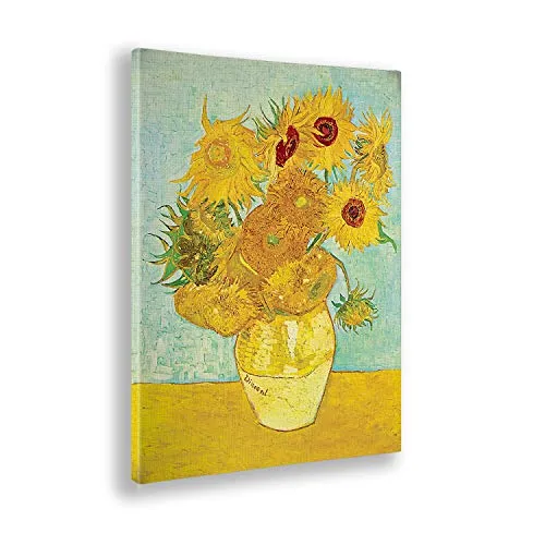 Giallobus - Quadro - Stampa su Tela Canvas - Vincent Van Gogh - I Girasoli - 50 X 70 Cm