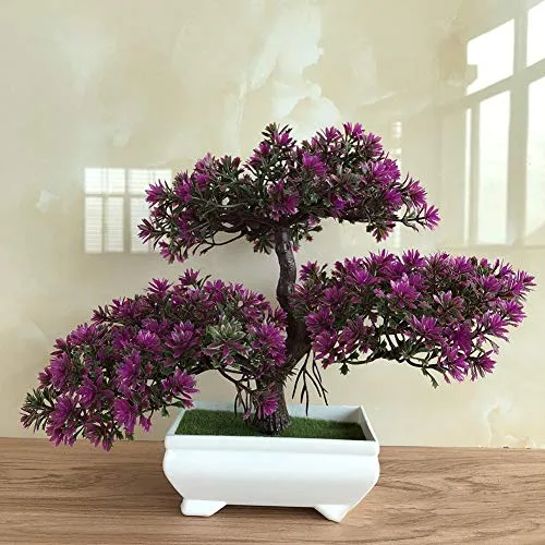 Bonsai artificiale, albero di loto/pino/ganoderma, in vaso di plastica, per interni e da tavolo, decorazione per la casa, D