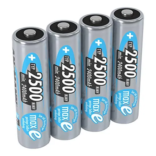ANSMANN 4x Batterie ricaricabili stilo AA - 2500 mAh 1,2V NiMH - Pila a ricarica veloce - fino a 1000 cicli di ricarica eco-friendly