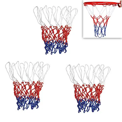 Schneespitze 3Pcs Rete da Basket Universale in Nylon,Canestro da Basket Anello,Basket Goal Canestro Bordo Rete,Pieghevole da Parete Canestro Anello Sostituzione della Rete da Basket Durevole