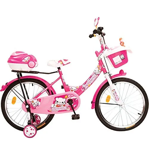 Byox Bicicletta per Bambini 20 Pollici 2082 2082 Rosa, Ruote di Supporto, Due cestini portabagagli, Campanello