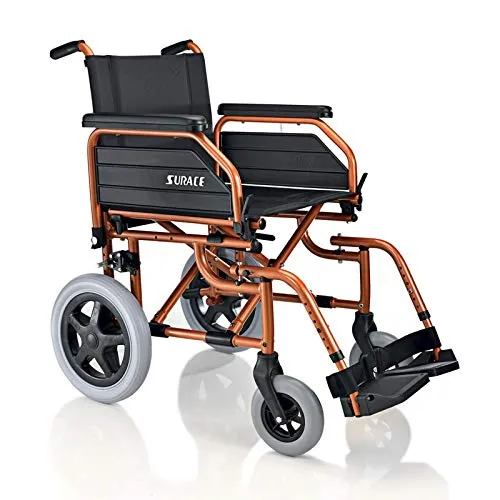 SEDIA A ROTELLE/CARROZZINA DISABILI DA TRANSITO SUPERLEGGERA - DOPPIA CROCIERA - Dim. Seduta 44 Cm. - Surace Mod. Eurekina