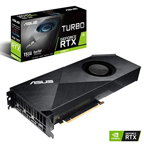 ASUS Turbo GeForce RTX 2080 Ti 11 GB GDDR6, Scheda Video Gaming e Workstation, Dissipatore Blower ad Alte Prestazioni per PC Compatti e MultiGPU