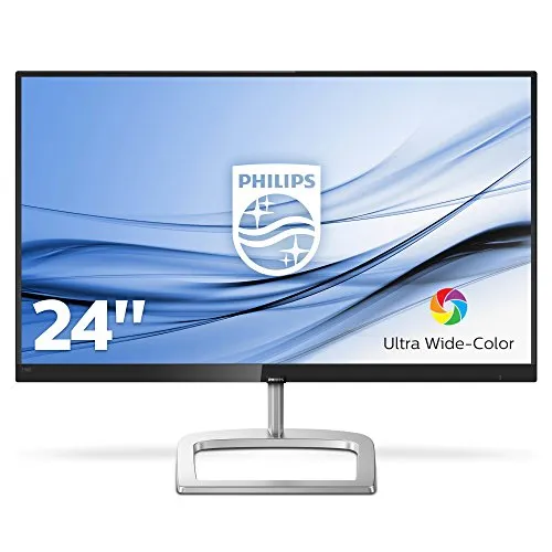 Philips 246E9QJAB Gaming Monitor 24" Freesync 75 Hz, LED IPS FHD Ultra Wide Color, 4ms, Casse Integrate, 3 Side Frameless, Low Blue Mode, Flicker Free, HDMI, Display Port, VGA, VESA, Nero
