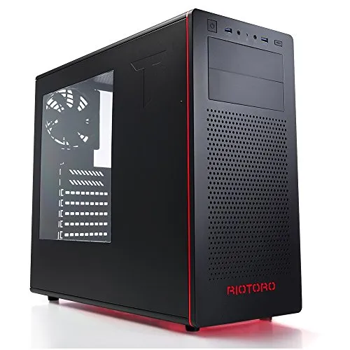 Riotoro CR280 vane portacomputer Mini-Tower Nero, Rosso
