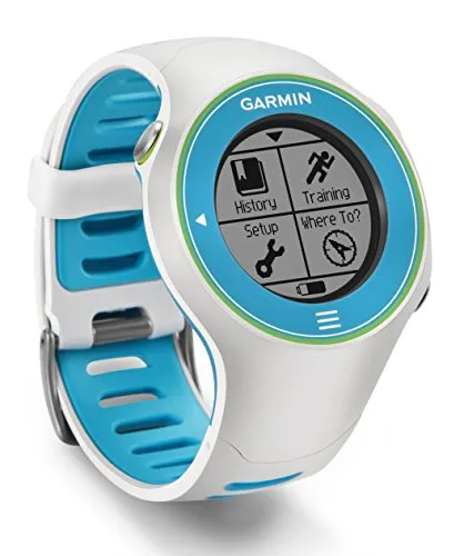 Garmin Forerunner 610 Bundle HRM GPS con Touchscreen, Include Fascia Cardio Premium, Bianco/Azzurro