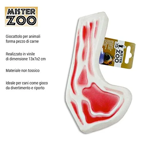 Giocattolo per Cani Animali Pet Forma Pezzo Carne Braciola In Vinile 8x7x2 cm