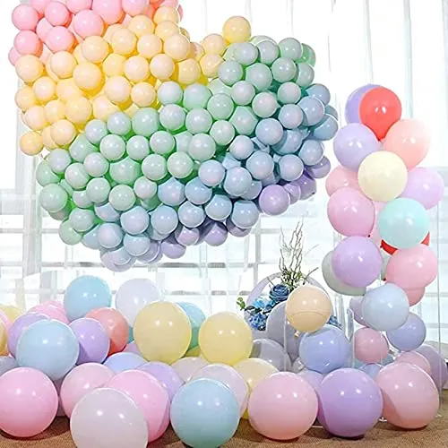 100 palloncini per feste, 30,5 cm, colori vivaci assortiti, realizzati con un forte palloncino in lattice multicolore per compleanni, feste, Natale, matrimoni, anniversari e vacanze (30,5 cm, macaron)