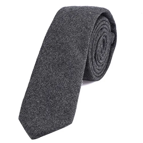 DonDon cravatta stretta da uomo 6 cm cotone - grigio