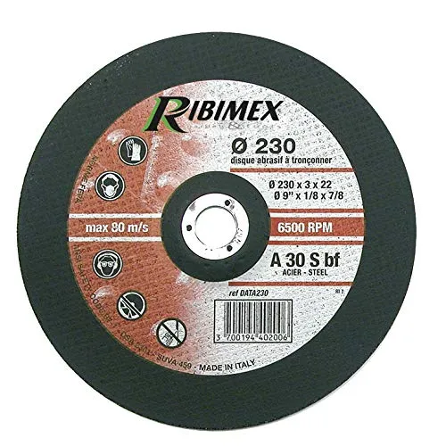 RIBIMEX PRDATA230 Disco a Centro Depresso per Acciaio, 230 x 3.2 x 22.2 mm