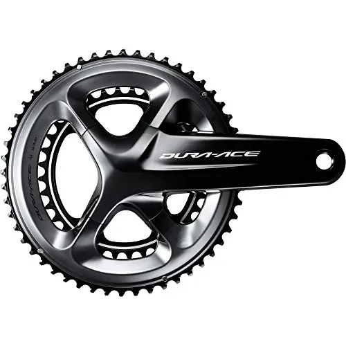 Shimano FC-R9100-P Dura Ace, Guarnitura 52-36 Denti, Lunghezza Manovella 172,5 mm, Nero/Grigio, 11 Velocità