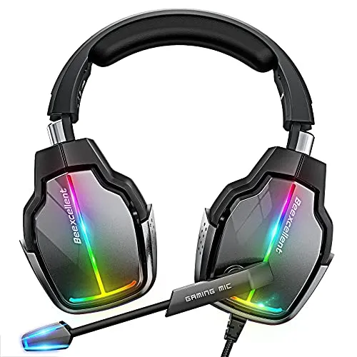 Cuffie Gaming per PS4 Xbox One PS5 Stereo Audio Surround 3D Bass Cuffie con Microfono Cancellazione del Rumore con 3.5mm Jack per Controllo Volumeper PC Mac