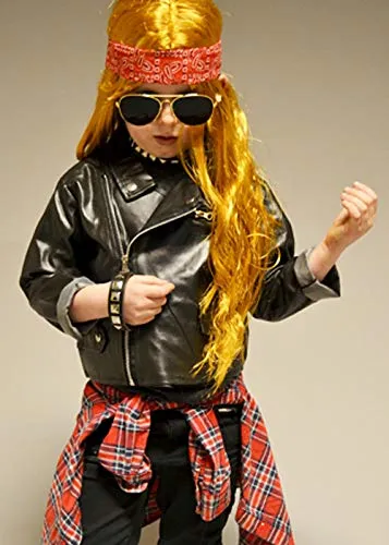 Magic Box Giacca Nera Rockstar per Bambini Stile Axl Rose Anni '80 Large (10-12 Years)