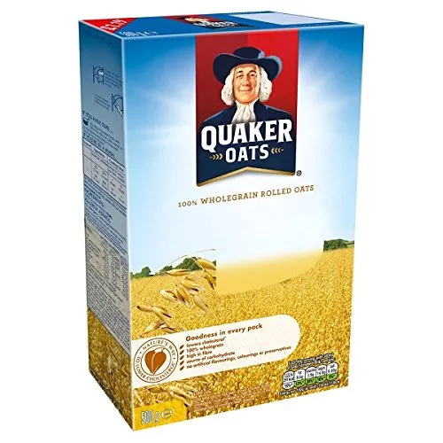 QUAKER ROLLED OATS 500g 100% wholegrain - natural source of fibre - no added sugar - helps lower cholesterol