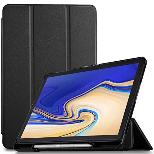 IVSO Custodia Cover per Samsung Galaxy Tab S4 10.5 SM-T830N/T835N, Slim Smart Protettiva Custodia Cover con Auto Wake/Sleep Function per Samsung Galaxy Tab S4 SM-T830N/T835N 10.5 2018, Nero