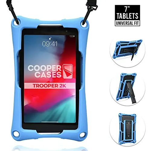 Cover Tablet 7 Pollici, Cooper Trooper 2K Custodia Protettiva per Tablet Robusta e Resistente con Tracolla e Supporto Integrato