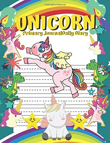 Unicorn Primary Journal Dayli Diary: Cute Unicorn Composition Notebook Handwriting Practice Paper | Kindergarten Grades k-2 and K-3 School | +110 ... 8,5" x 11" | Back to school Gifs Journals
