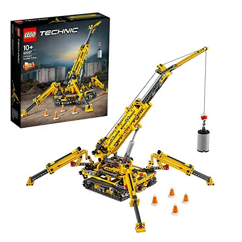 LEGO Technic Gru Cingolata Compatta, Ricostruibile a Torre Compatta, Set di Costruzioni 2in1, 42097