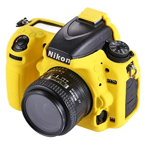 Custodia in Silicone per Fotocamera Morbido Silicone Custodia Protettiva for Nikon D750 (Camuffamento) wh (Color : Yellow)