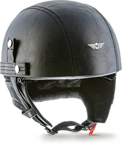 MOTO Helmets D22 - Casco semi-integrale in fibra di vetro con chiusura rapida SlimShell
