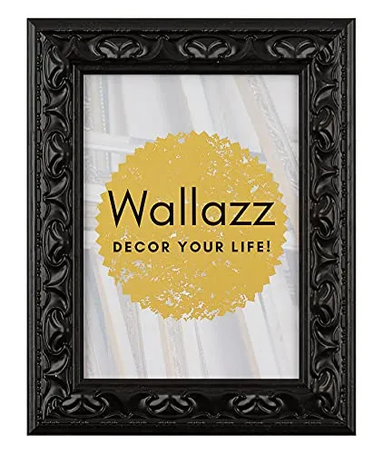 Wallazz Cornice portafoto in legno da parete, Made in Italy, stile classico chic, dimensione 24x30 cm, colore profilo nero