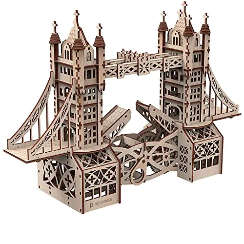 Mr. Playwood Puzzle 3D Tower Bridge Puzzle in legno modellismo gioco di pensiero – DIY Puzzle educativo – Set di modellini in legno – per adulti e bambini