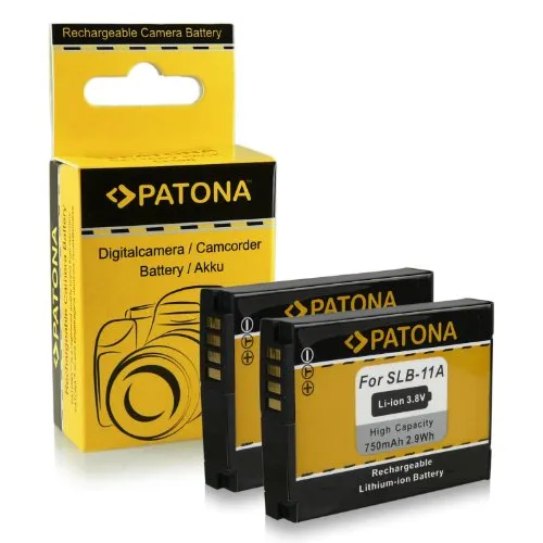 PATONA 2x Batteria SLB-11A compatibile con Samsung CL5 CL80 ES50 EX1 EX2F HZ10W IT100 L200