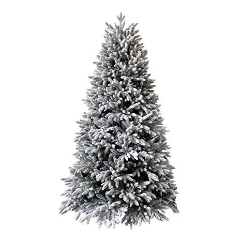 Albero di Natale KENNEDY INNEVATO 210cm | Pino Realistico ed Elegante con neve | Abete in PE effetto "Real Touch" + PVC Altissima Qualità + Flock